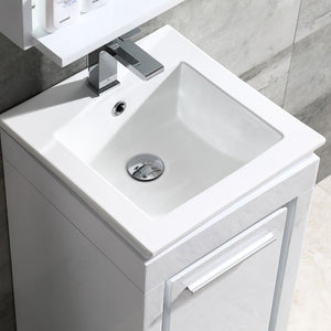 Fresca FVN8118WH Fresca Allier 16" White Modern Bathroom Vanity w/ Mirror