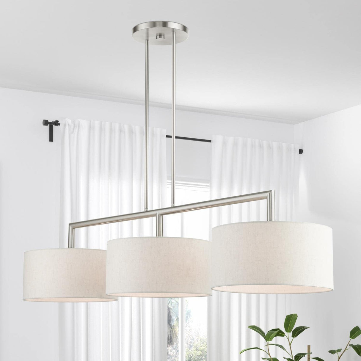 Meridian Collection N/A Light Brushed Nickel Linear Chandelier (49293-91)