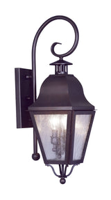 Livex Lighting 2551-07 Outdoor Wall Lantern with Seeded Glass Shades, Bronze
