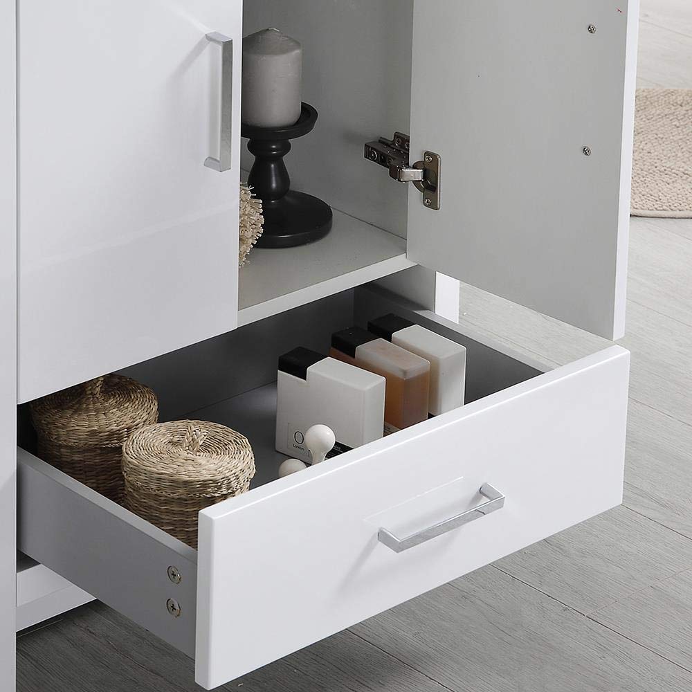 Fresca FVN9430WH Fresca Imperia 30" Glossy White Free Standing Modern Bathroom Vanity w/ Medicine Cabinet