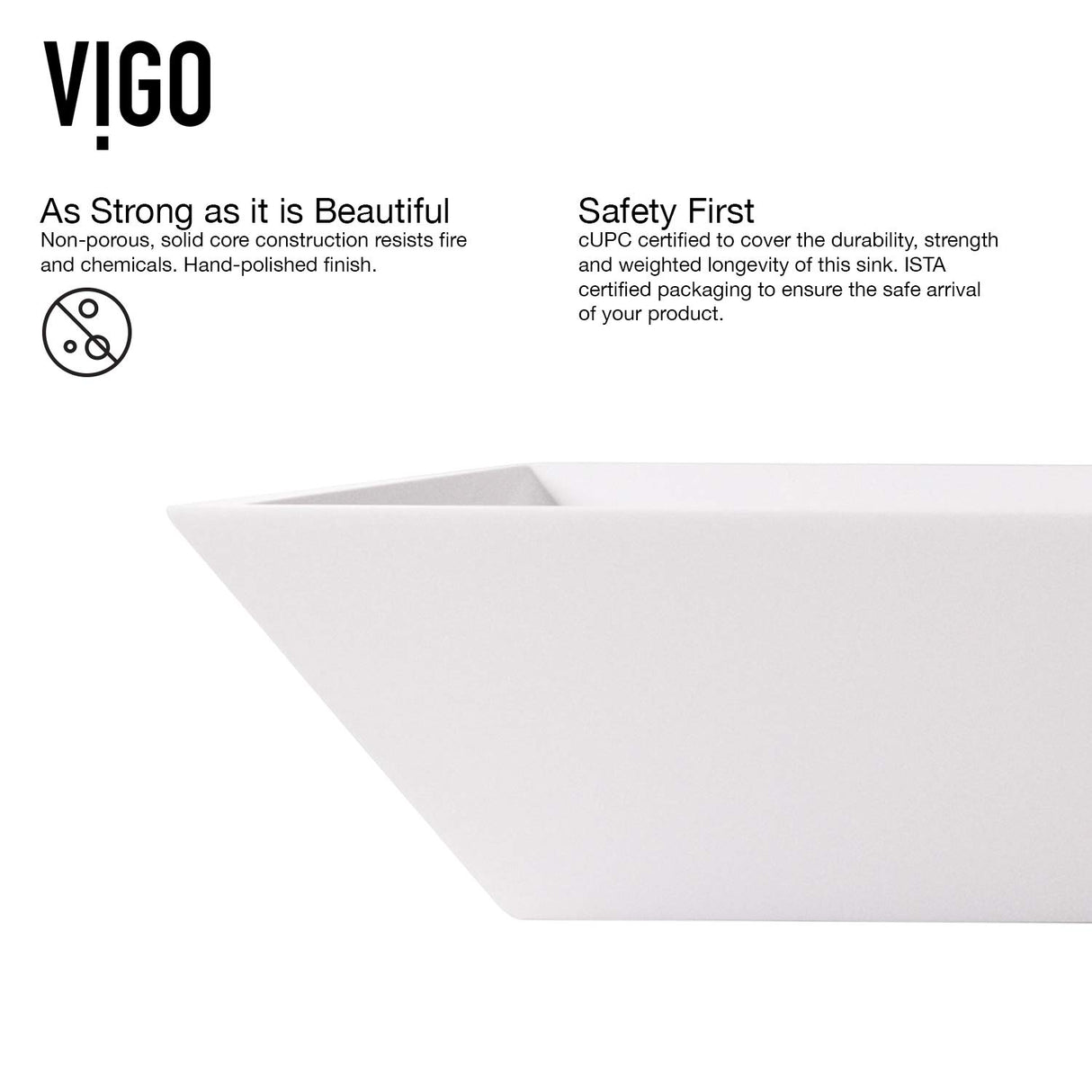 VIGO VGT941 13.75" L -18.0" W -10.38" H Matte Stone Vinca Composite Rectangular Vessel Bathroom Sink in White with Faucet and Pop-Up Drain in Brushed Nickel