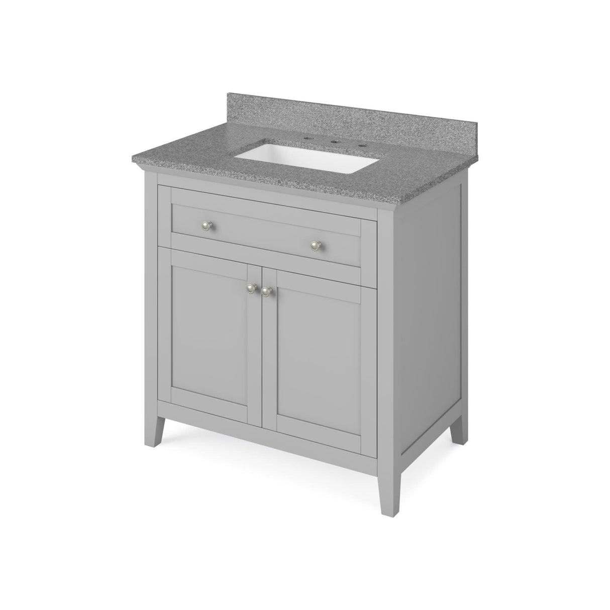 Jeffrey Alexander VKITCHA36GRSGR 36" Grey Chatham Vanity, Steel Grey Cultured Marble Vanity Top, undermount rectangle bowl