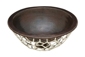 Thompson Traders the Nest II Black Copper Bath Sink Manzanillo NPCS-BC Aged Copper and Nickel (Hammered) (Showroom Display)