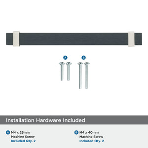 Amerock Cabinet Pull Brushed Matte Black/Satin Nickel 6-5/16 inch (160 mm) Center to Center Overton 1 Pack Drawer Pull Drawer Handle Cabinet Hardware