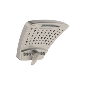 PULSE ShowerSpas 2056-BN PowerShot Air-Infused Curved 3-Pattern Showerhead, 8", Brushed Nickel Finish