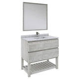 Fresca FVN3136ASH-FS Fresca Formosa 36" Floor Standing Modern Bathroom Vanity w/ Open Bottom & Mirror in Ash