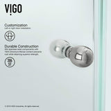 VIGO VG6061CHCL40 38.13" -38.13" W -73.38" H Frameless Hinged Neo-angle Shower Enclosure with Clear 0.38" Tempered Glass and Stainless Steel Hardware in Chrome Finish with Reversible Handle