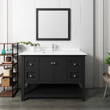 Fresca FVN2348BL Fresca Manchester 48" Black Traditional Bathroom Vanity w/ Mirror