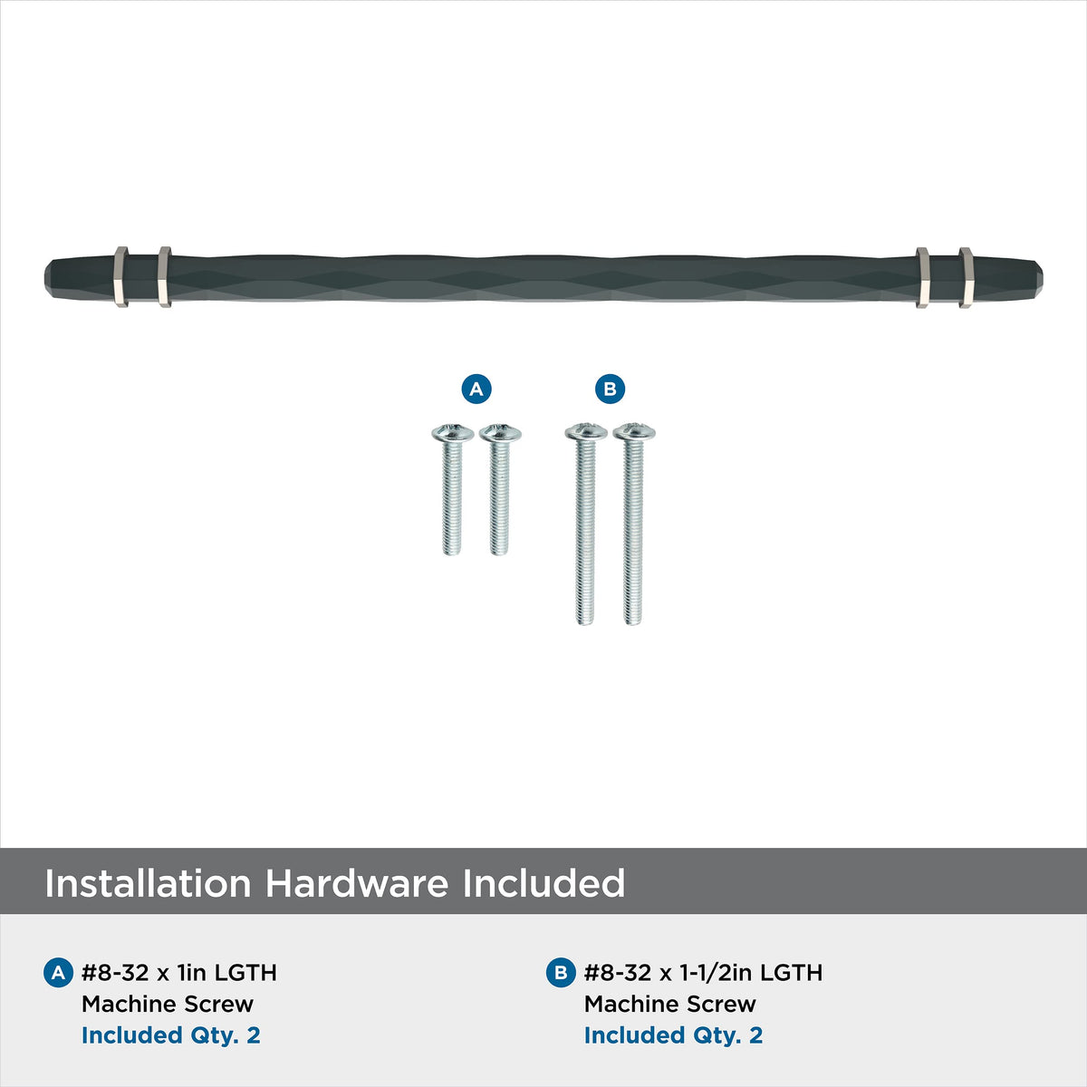 Amerock Cabinet Pull Black Bronze/Satin Nickel 10-1/16 inch (256 mm) Center-to-Center London 1 Pack Drawer Pull Drawer Handle Cabinet Hardware