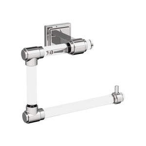 Amerock BH36062C26 Clear/Chrome Towel Ring 5-7/16 in (138 mm) Length Towel Holder Glacio Hand Towel Holder for Bathroom Wall Small Kitchen Towel Holder Bath Accessories