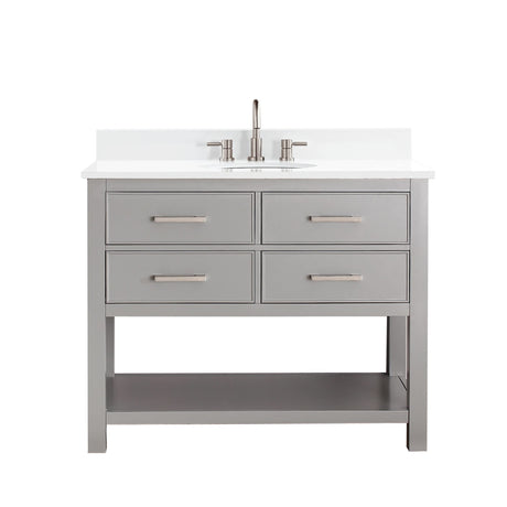 Avanity Brooks 43 in. Vanity in Chilled Gray finish with Engineered White Stone Top