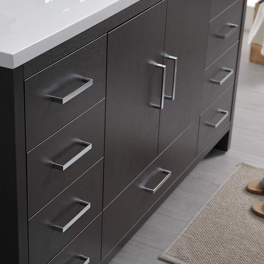 Fresca FCB9460WH-S-I Fresca Imperia 60" Glossy White Free Standing Modern Bathroom Cabinet w/ Integrated Single Sink