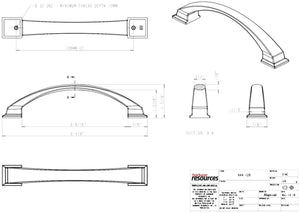 Jeffrey Alexander 944-128DBAC 128 mm Center-to-Center Brushed Oil Rubbed Bronze Arched Roman Cabinet Pull