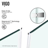 VIGO 36 in. x 36 in. x 79 in. Monteray Frameless Hinged Square Shower Enclosurewith Clear 0.38" Tempered Glass and Hardware in Chrome Finish with ReversibleHandle and Base - VG6011CHCL363W