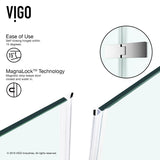 VIGO 30 in. x 38 in. x 73 in. Monteray Frameless Hinged Rectangle Shower Enclosure with Clear 0.38" Tempered Glass and Hardware in Chrome Finish with Reversible Handle - VG6011CHCL40