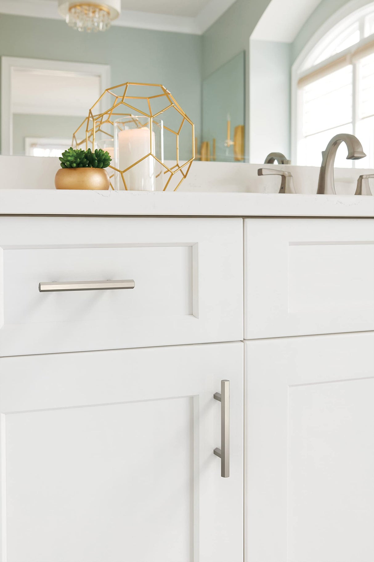 Amerock BP37365G10 Satin Nickel Cabinet Pull 3 in (76 mm) Center-to-Center Cabinet Handle Caliber Drawer Pull Kitchen Cabinet Handle Furniture Hardware