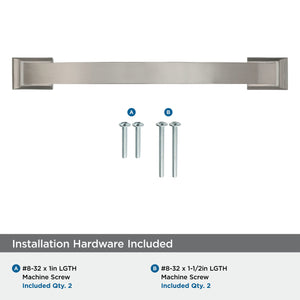 Amerock Cabinet Pull Satin Nickel 6-5/16 inch (160 mm) Center to Center Candler 1 Pack Drawer Pull Drawer Handle Cabinet Hardware
