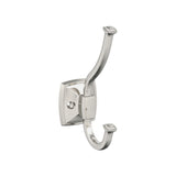 Amerock H37002G10 Kinsale Double Prong Decorative Wall Hook Satin Nickel Hook for Coats, Hats, Backpacks, Bags Hooks for Bathroom, Bedroom, Closet, Entryway, Laundry Room, Office