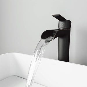 VIGO Niko 10.5 inch H Single Hole Single Handle Bathroom Faucet with Pop Up Drain in Antique Rubbed Bronze - Vessel Sink Faucet with drain included VG03024ARB2