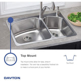 Elkay DXR33223 Dayton Equal Double Bowl Drop-in Stainless Steel Sink