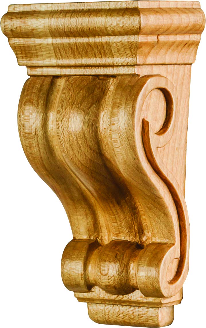 Hardware Resources CORN-4.5-HMP 2" W x 1-1/16" D x 4" H Maple Scrolled Corbel