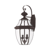 Livex Lighting 2251-91 Monterey 2 Light Outdoor Brushed Nickel Finish Solid Brass Wall Lantern with Clear Beveled Glass