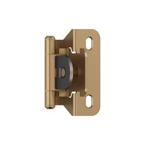 Amerock BPR8715CZ Cabinet Hinge 1/4 in (6 mm) Overlay Single Demountable Partial Wrap Champagne Bronze Kitchen Cabinet Door Hinge 1 Pair/2 Pack Functional Hardware