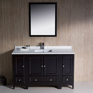 Fresca FVN20-123012ES Fresca Oxford 54" Espresso Traditional Bathroom Vanity
