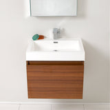 Fresca FVN8006TK Fresca Nano 24" Teak Modern Bathroom Vanity w/ Medicine Cabinet