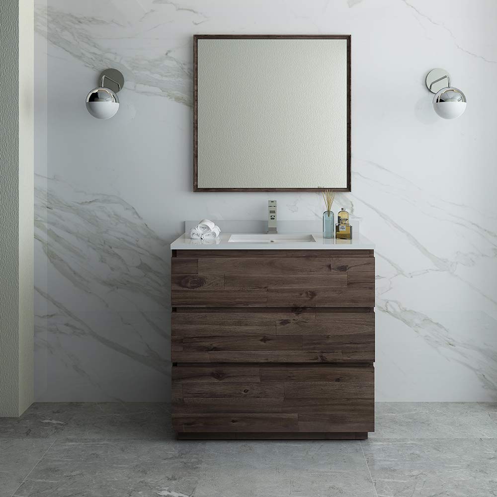 Fresca FVN3136ACA-FC Fresca Formosa 36" Floor Standing Modern Bathroom Vanity w/ Mirror