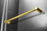 Elegant 48''×76'' Frameless Shower Door, Frameless Single Sliding Shower Door, 3/8”(10mm) Clear Tempered Glass, Stainless Steel Hardware with Towel Bar, in Polished Gold Finish