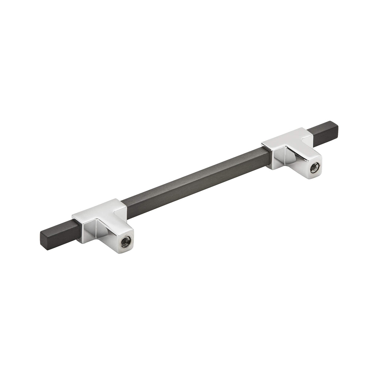 Amerock Cabinet Pull Polished Chrome/Brushed Matte Black 5-1/16 inch (128 mm) Center to Center Urbanite 1 Pack Drawer Pull Drawer Handle Cabinet Hardware