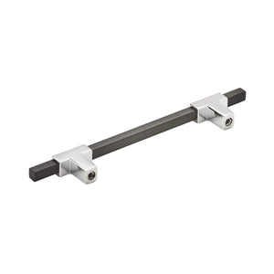 Amerock Cabinet Pull Polished Chrome/Brushed Matte Black 5-1/16 inch (128 mm) Center to Center Urbanite 1 Pack Drawer Pull Drawer Handle Cabinet Hardware