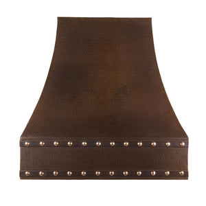 36 Inch 735 CFM Hammered Copper Wall Mounted Correa Range Hood with Slim Baffle Filters
