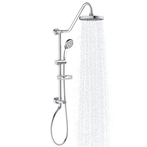 PULSE ShowerSpas 1011-CH-1.8GPM Kauai III Shower System, with 8" Rain Showerhead, 5-Function Hand Shower, Adjustable Slide Bar and Soap Dish, Polished Chrome, 1.8 GPM