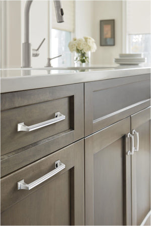 Amerock Cabinet Pull Polished Chrome 3-3/4 inch (96 mm) Center to Center Mulholland 1 Pack Drawer Pull Drawer Handle Cabinet Hardware