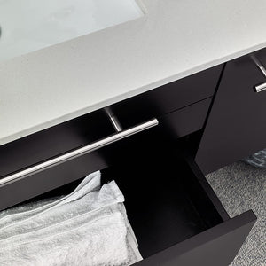 Fresca FVN6136GR-UNS-R Fresca Lucera 36" Gray Wall Hung Undermount Sink Modern Bathroom Vanity w/ Medicine Cabinet - Right Version