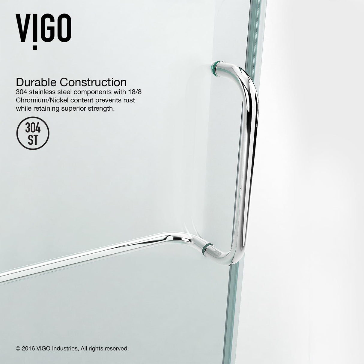 VIGO VG6012CHCL36WR 48.13" -36.13" W -78.75" H Frameless Hinged Rectangle Shower Enclosure with Clear 0.38" Tempered Glass and Stainless Steel Hardware in Chrome Finish and Base