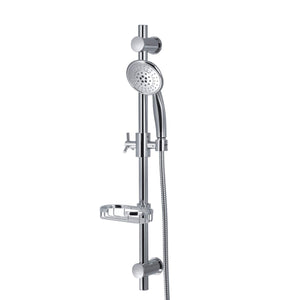 PULSE ShowerSpas 1010-CH Adjustable Slide Bar for Hand Shower with Wire Basket Soap Dish, Polished Chrome