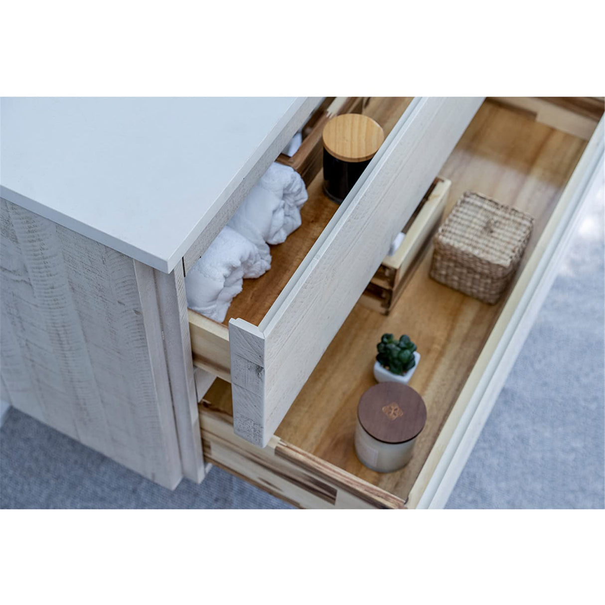 Fresca FVN31-3030RWH Fresca Formosa 60" Wall Hung Double Sink Modern Bathroom Vanity w/ Mirrors in Rustic White