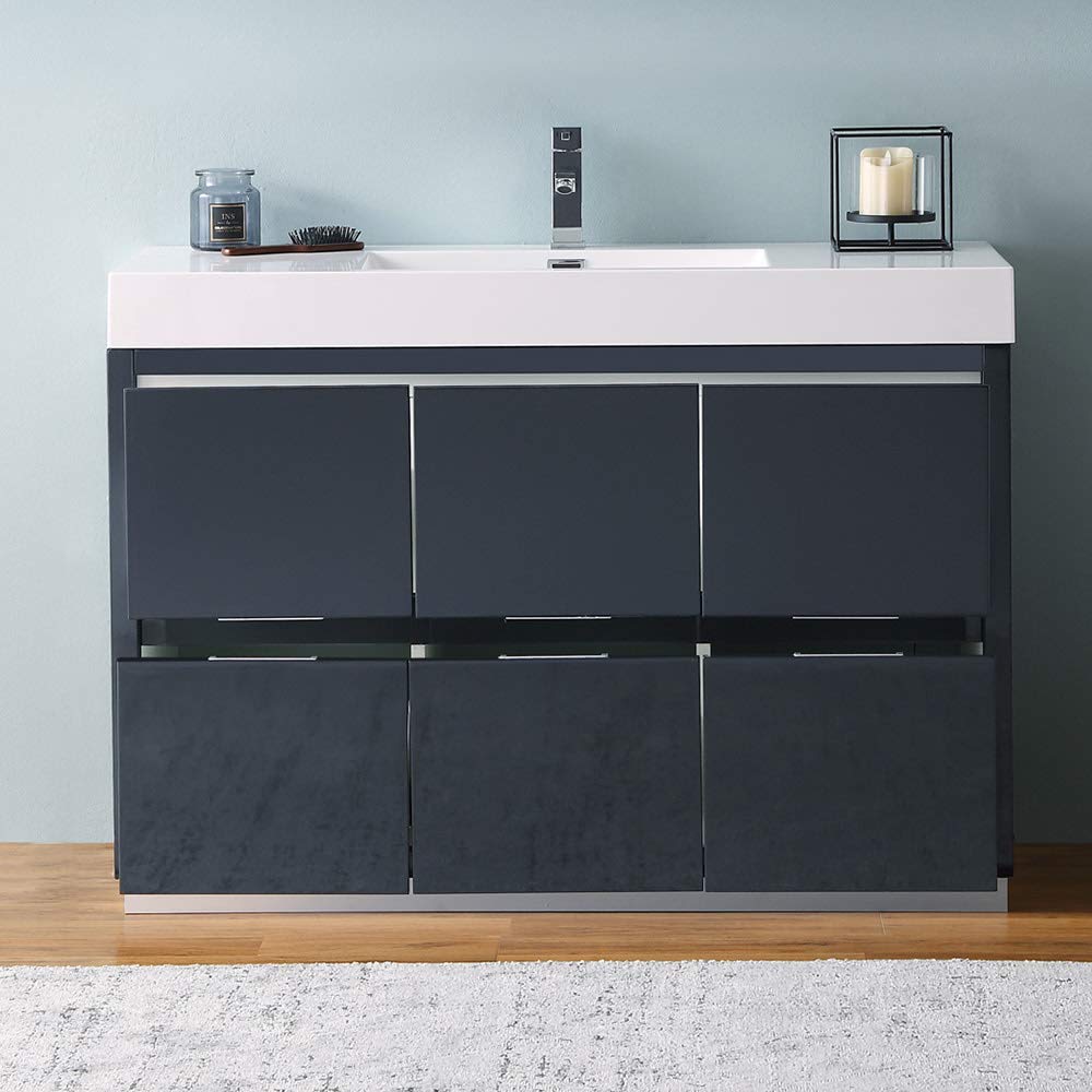 Fresca FCB8448GG-I Fresca Valencia 48" Dark Slate Gray Free Standing Modern Bathroom Vanity