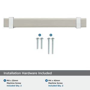 Amerock Cabinet Pull Satin Nickel/Polished Chrome 5-1/16 inch (128 mm) Center to Center Overton 1 Pack Drawer Pull Drawer Handle Cabinet Hardware