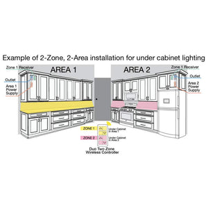 Task Lighting L-VK2Z2A-32-40 32 ft 225 Lumens Per Foot Vivid Duo Wireless Controller Tape Light Kit, 2 Zone 2 Area, 4000K Cool White