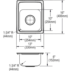 Elkay LRADQ1316603 Sink, Stainless Steel