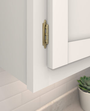 Amerock BPR3417BBZ Cabinet Hinge| 3/8 in (10 mm) Inset Non-Self Closing Face Mount Golden Champagne Kitchen Cabinet Door Hinge 1 Pair/2 Pack Functional Hardware