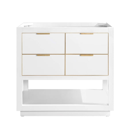 Avanity Allie 36 in. Vanity Only in White with Gold Trim