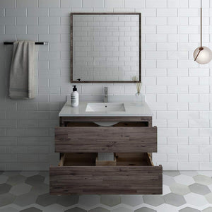 Fresca FVN3136ACA Fresca Formosa 36" Wall Hung Modern Bathroom Vanity w/ Mirror
