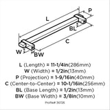 Amerock Cabinet Pull Black Brushed Nickel/Polished Chrome 10-1/16 inch (256 mm) Center to Center Mulino 1 Pack Drawer Pull Drawer Handle Cabinet Hardware