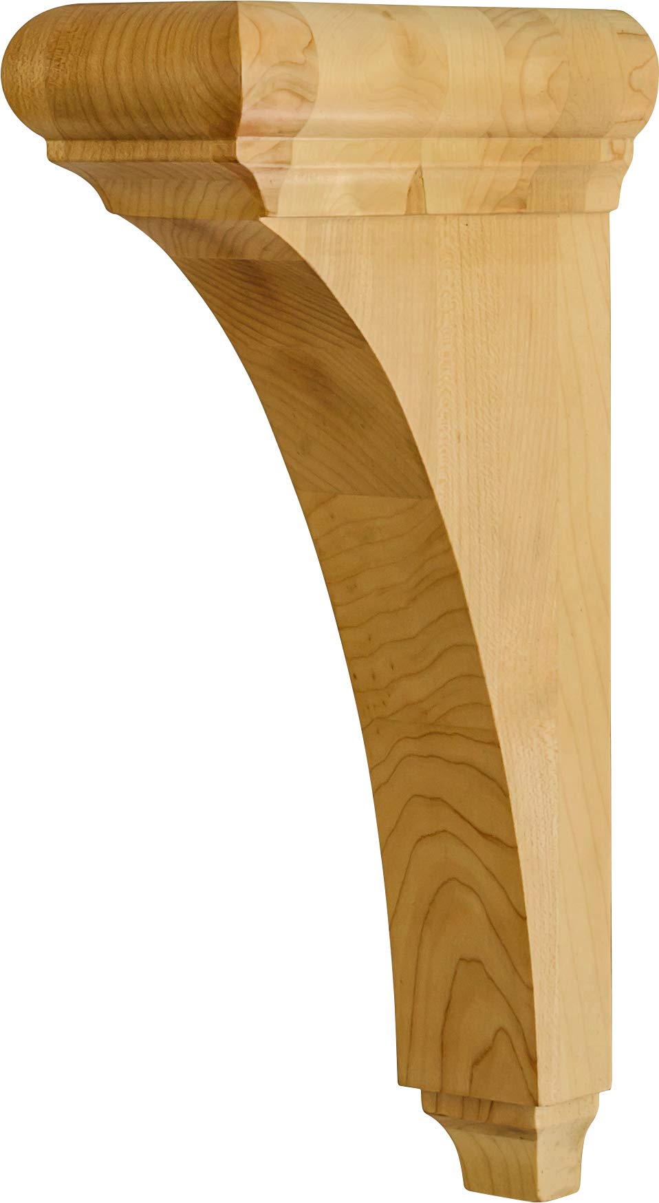Hardware Resources COR39-HMP 3" W x 6-1/2" D x 12" H Hard Maple Minimal Bullnose Cap Corbel