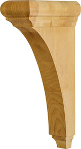 Hardware Resources COR39-HMP 3" W x 6-1/2" D x 12" H Hard Maple Minimal Bullnose Cap Corbel